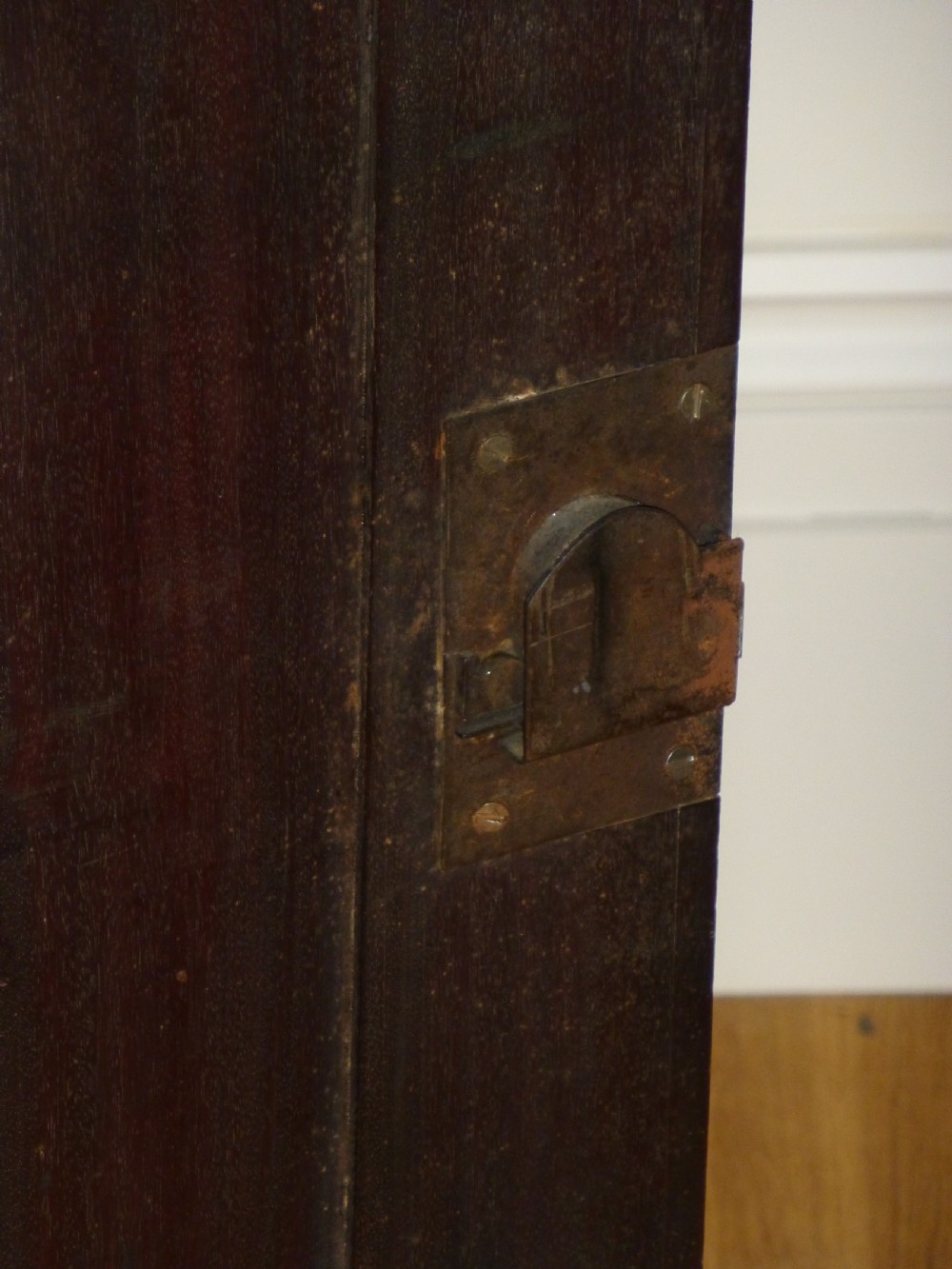 Georgian 18th century mahogany barrel bow front inlaid hanging corner bowfront cabinet cupboard  View VII