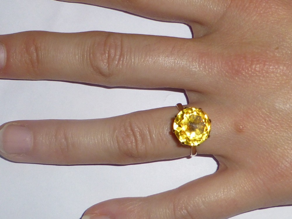 Fabulous large 22 ct citrine and 18ct gold ring View III