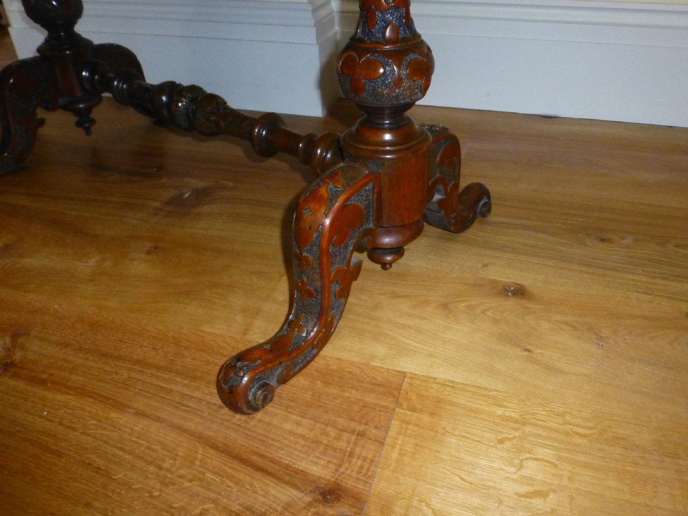 19th century burr walnut coffee table View III