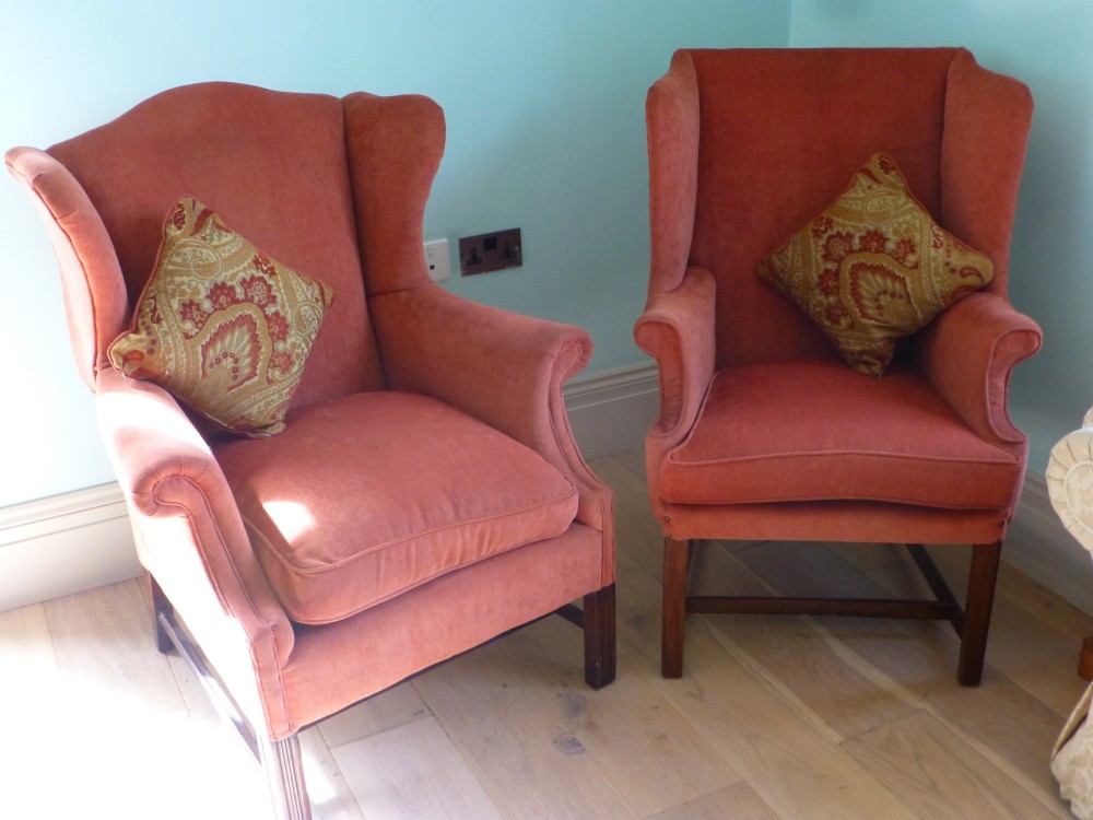 Georgian serpentine camel back sofa suite View VI
