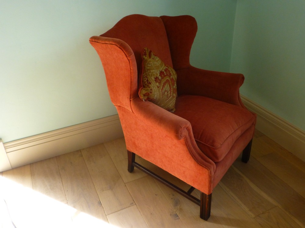 Georgian serpentine camel back sofa suite View VII