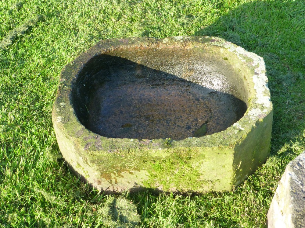 Extremely rare pair of 19th century gritstone hand carved planters or troughs. C1840 View V