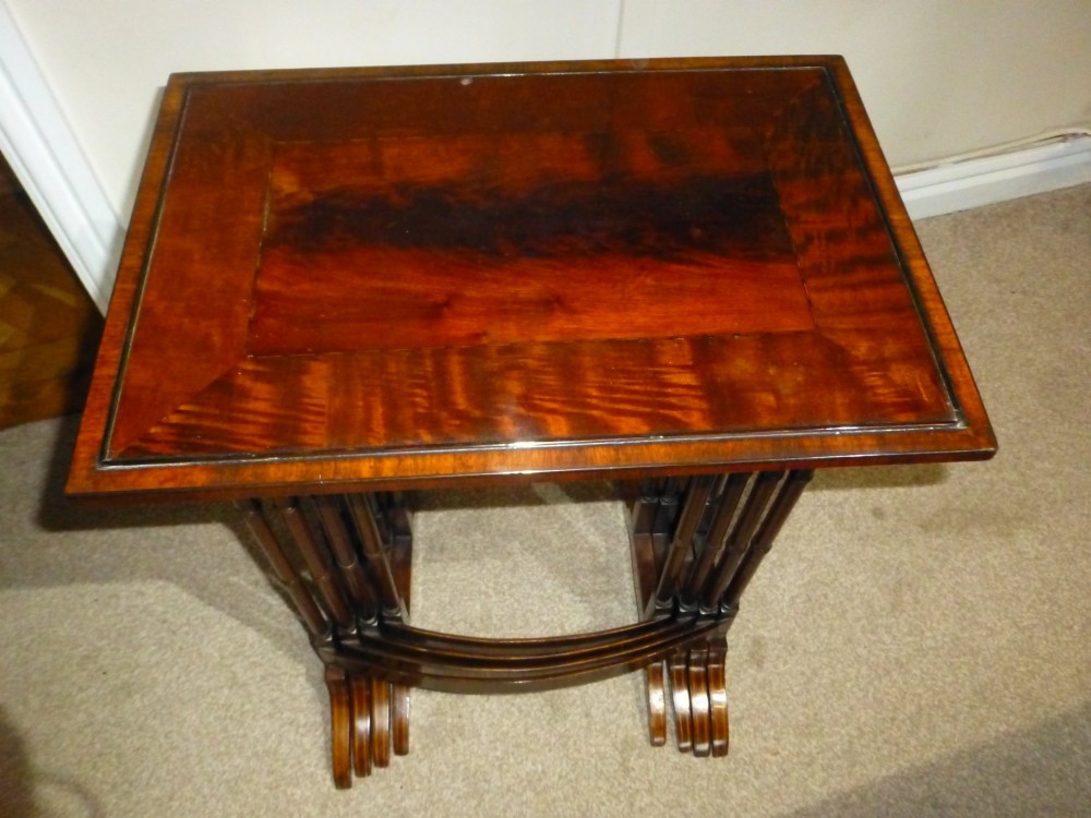 Edwards and Roberts inlaid set of four tables quartetto. C1895. View V
