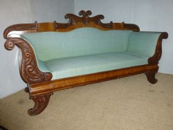 STUNNING QUALITY REGENCY BIEDERMEIER DESIGN MAHOGANY UPHOLSTERED LARGE SOFA SETTEE C1820