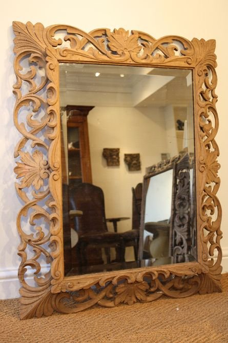Carved Oak French Mirror
