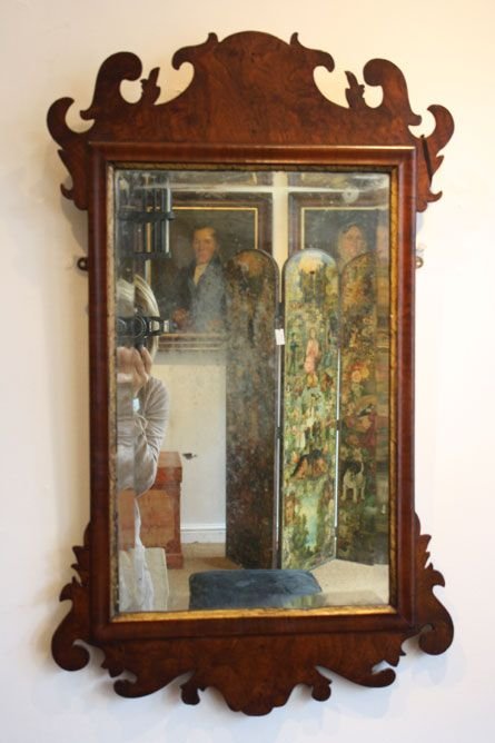 Georgian Walnut Wall Mirror