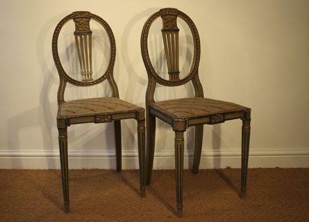 Pair of Pretty Edwardian Painted Chairs