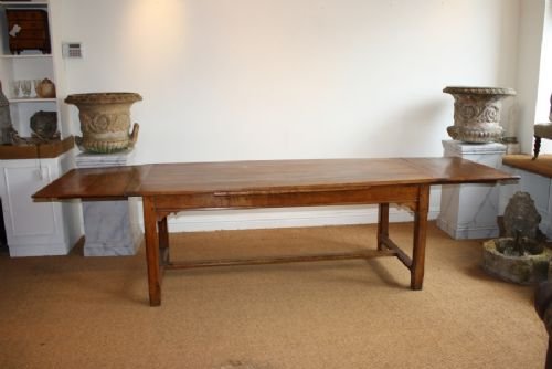 French Fruitwood Drawerleaf Farmhouse Table