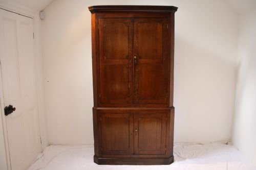 Standing Oak Corner Cupboard