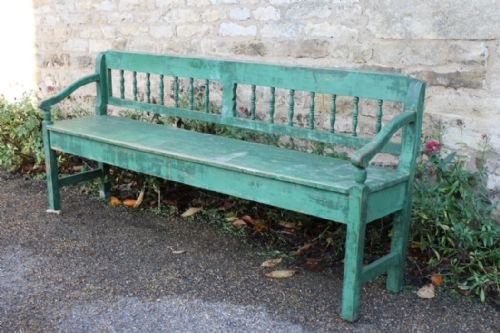 Green Painted Garden/hall Bench