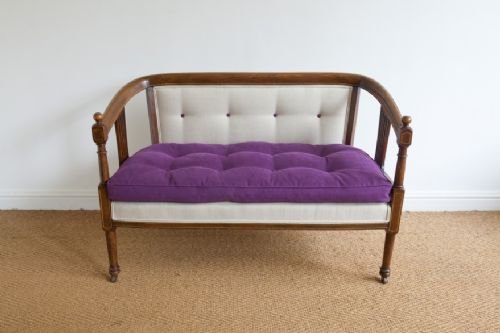 Mahogany Framed Two Seater Sofa
