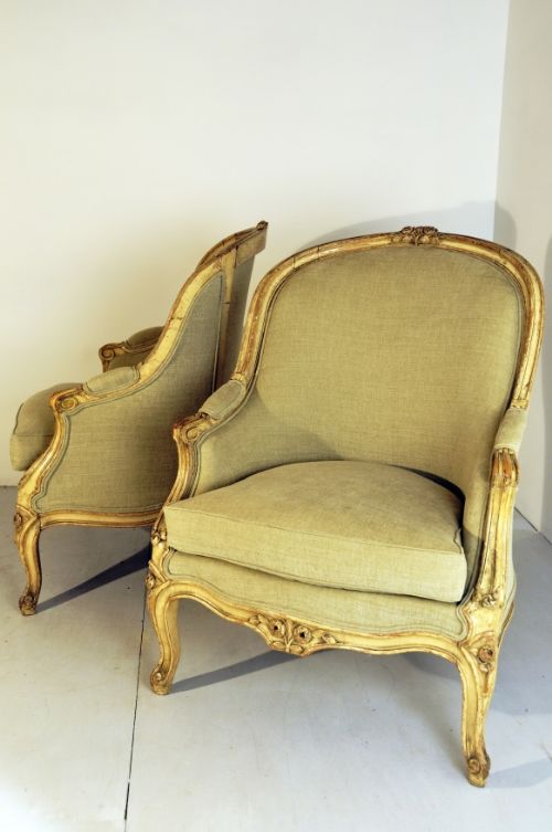 Pair of Late 19th Century Painted Salon Chairs