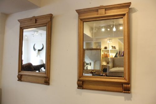 Pair of Bleached Oak Mirrors