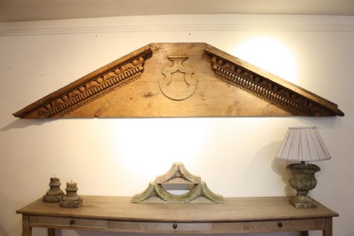 Large Carved Pine Pediment
