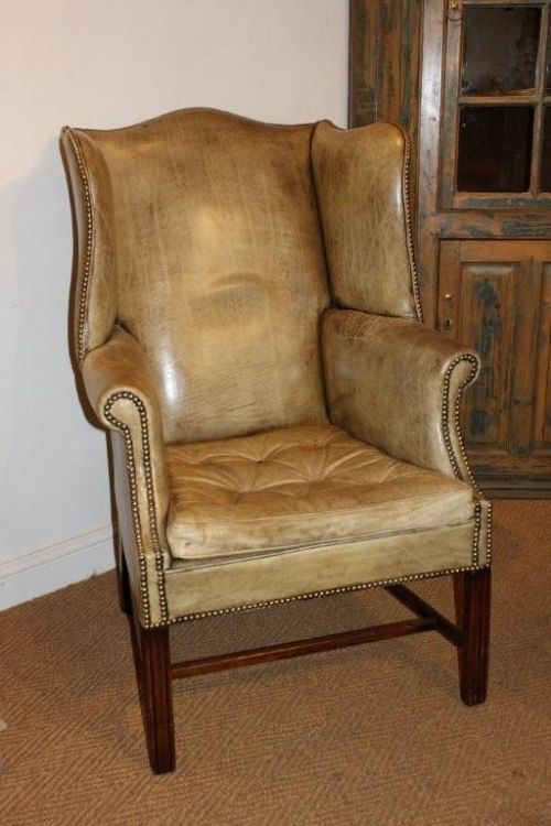 Leather Wing Armchair