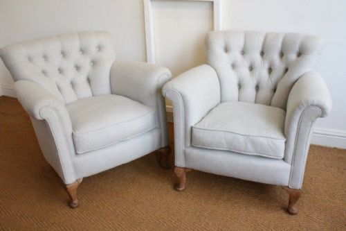 Pair of 1930’S Deep Buttoned Chairs