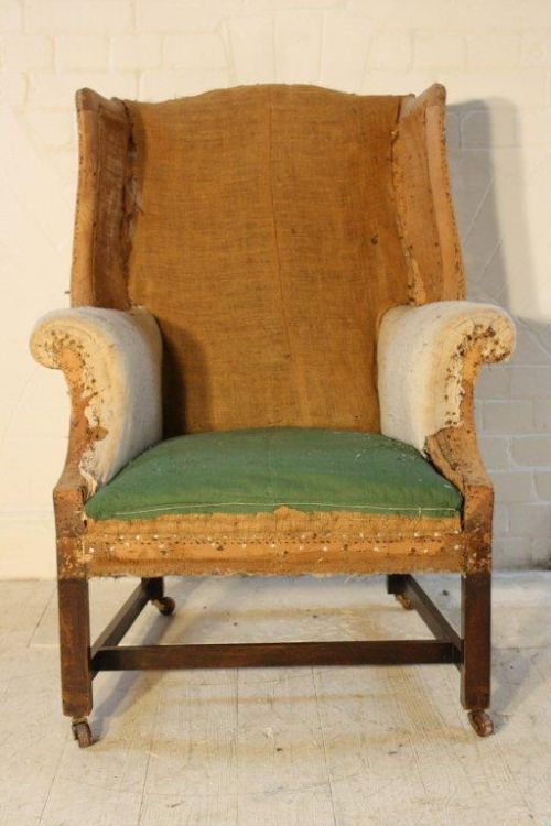 Mahogany Framed Wing Chair