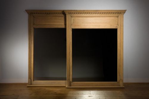 Pair of Large Bleached Oak Mirrors