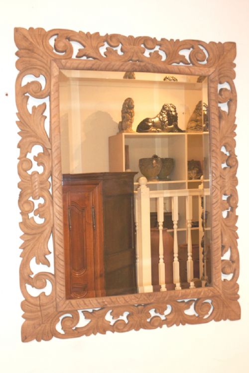 French Carved Oak Wall Mirror