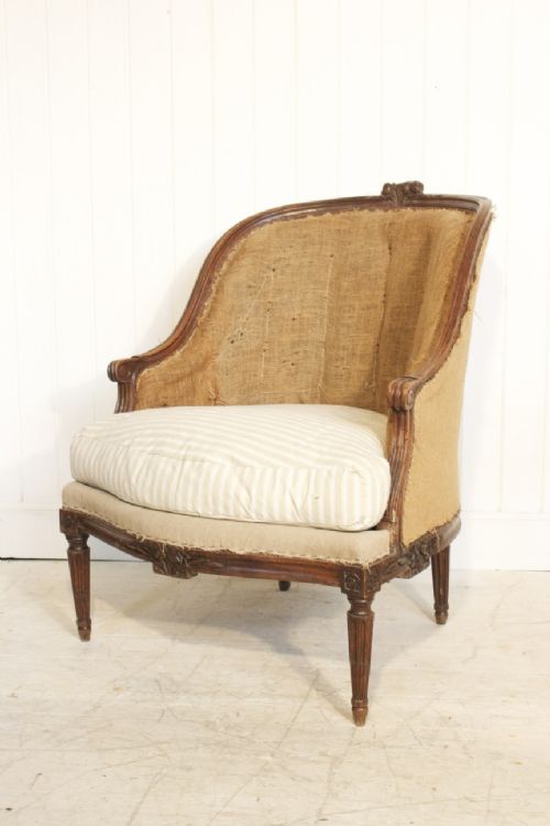 Walnut Framed French Fauteuil