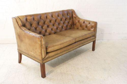 Buttoned Back Leather Sofa