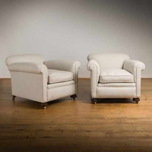Pair of Deep-seated English Armchairs