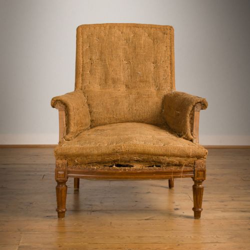 fig 1. Beech framed French fauteuil