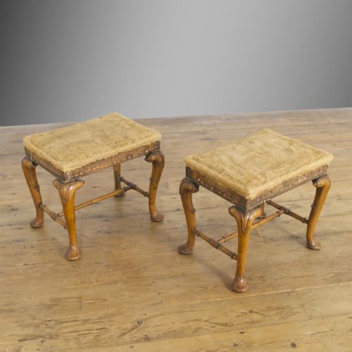 Pair of Walnut Stools