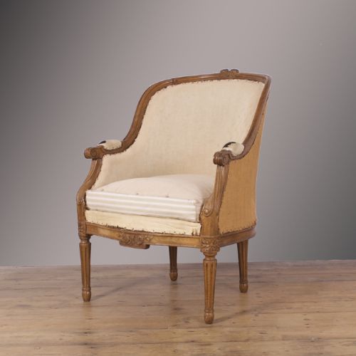 French Walnut Bergere Chair
