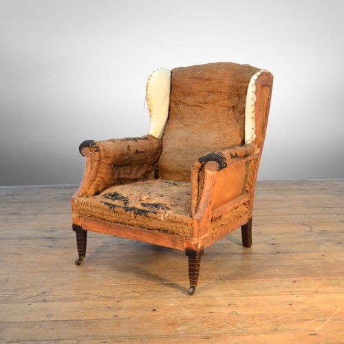 19th Century Library  Wing Chair Reupholstery Included