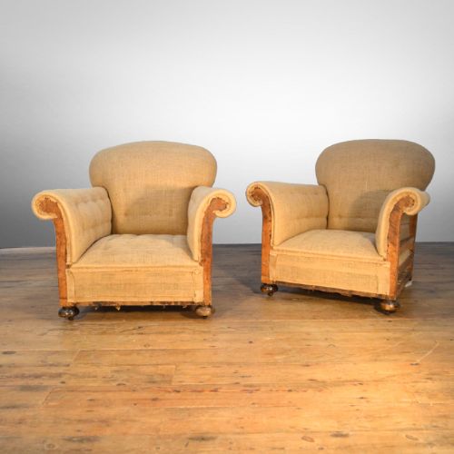 Pair of English Armchairs Reupholstery Included
