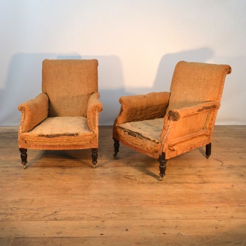 Pair of Armchairs, Incl Full Reupholstery