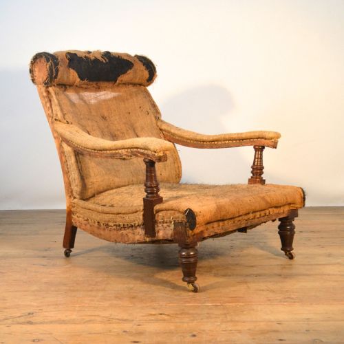 Oak Framed Library Chair Inc Reupholstery