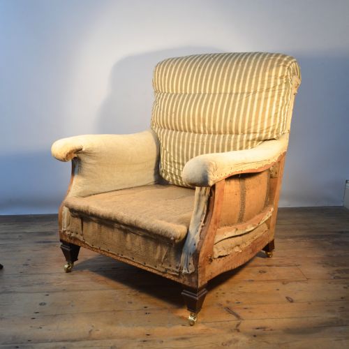 French Upholstered Armchair, Reupholstery Incl