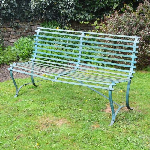 G019 - Slatted Wrought Iron Garden Bench
