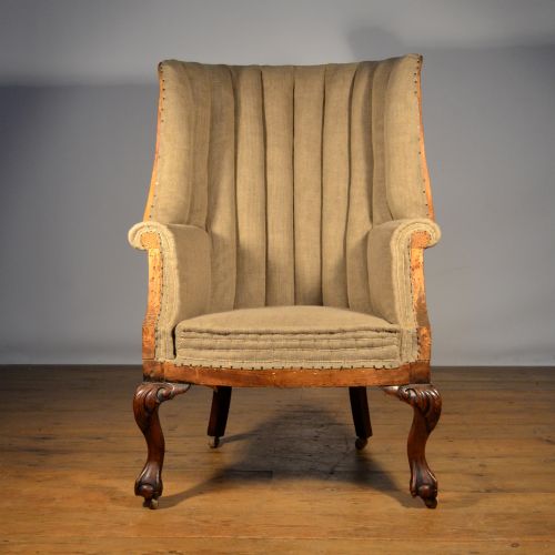 19th Century English Barrel Back, Incl Full Reupholstery