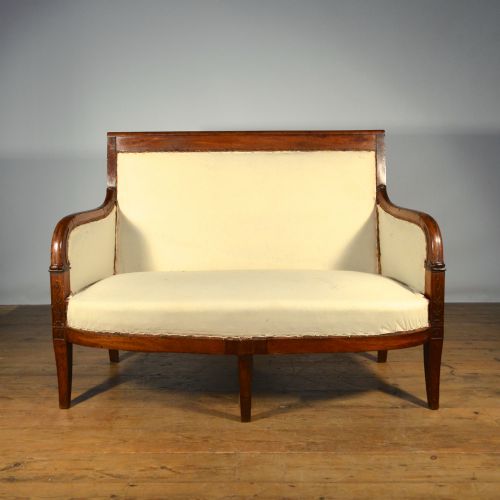 Mahogany French Empire Sofa Inc Full Reupholstery