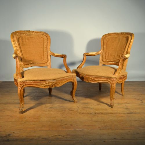 Pair of French Fauteuil, Inc Full Reupholstery