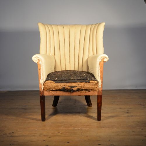 Ribbed Barrel Back Chair, Incl Full Reupholstery