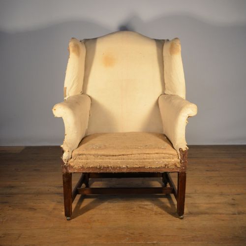 fig 1. English Georgian Wing Chair, Inc Full Reupholstery
