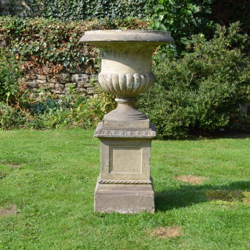 19th Century Doulton  of Lampeth Terracotta Urn on Plynth