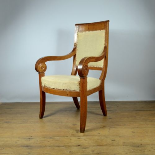 fig 1. Pair of 19th Century Empire French Chairs Inc Full Reupholstery