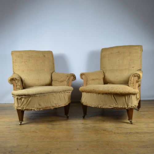 Pair of English Armchairs Inc Full Reupholstery