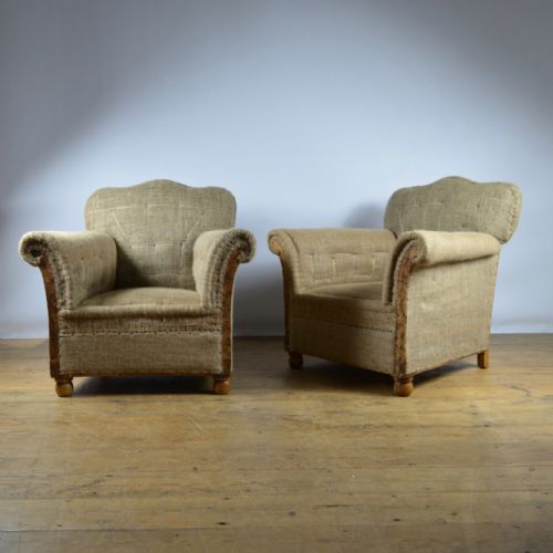 Pair of Pretty 1930s Armchairs Inc Full Reupholstery