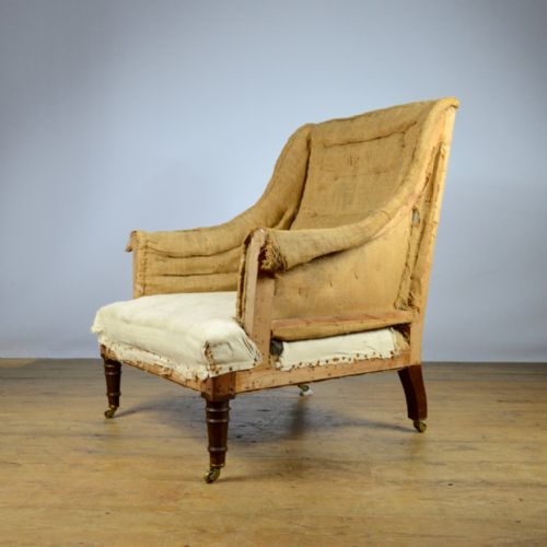 fig 1. 19th Century English Armchair, Inc Full Reupholstery 