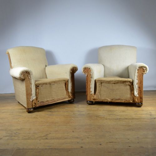Pair of 1930s English Armchairs, Inc Full Reupholstery