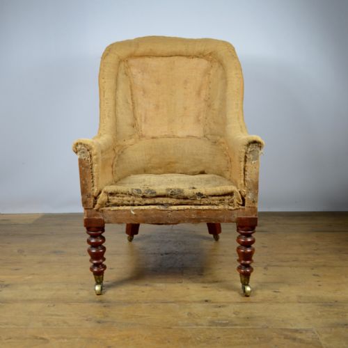 19th Century Library Chair, Full Reupholstery Included