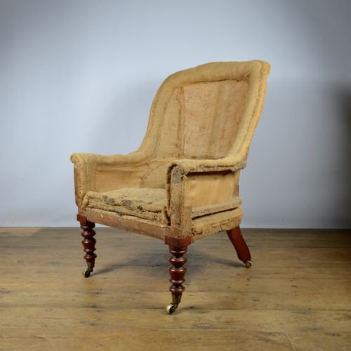 fig 1. 19th Century Library Chair, Full Reupholstery Included