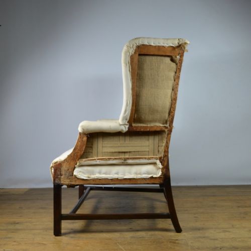 Generous English Wing Chair, Inc Full Reupholstery