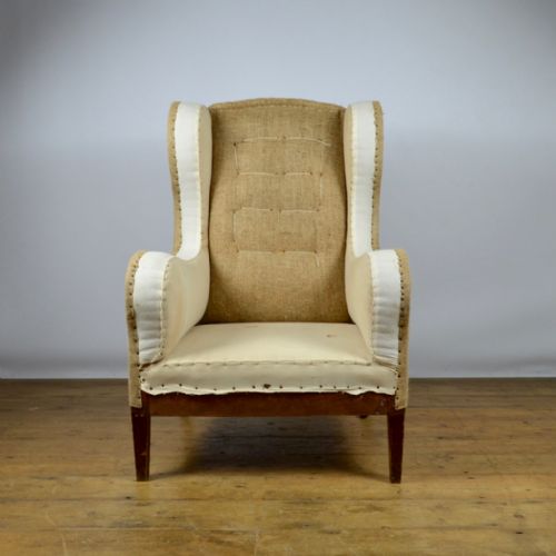 fig 1. English Wing Chair, Reupholstery Included